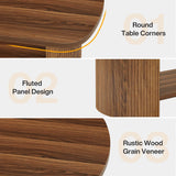 Tribesigns Oval Coffee Table, Mid-Century 2-Tier Coffee Table with Storage Shelf, Modern 45.27" Accent Center Table with Wooden Dual Base for Living Room Bedroom Apartment, Rustic Brown Tribesigns