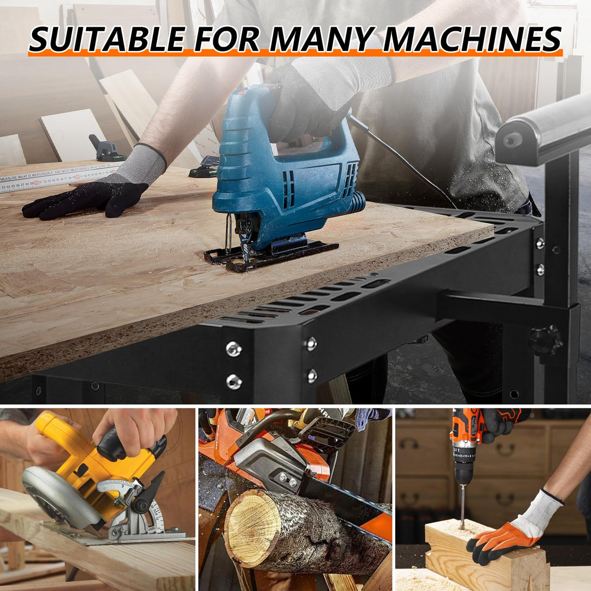 Planer Stand with Wheels,550 lbs Load Capacity Power Tool Stand,Height Adjustable Miter Saw Stand,Planer Table Stand with Extension Rollers, for Most Planers, Saws, Bench-top Machines, Power Tools SGOLAN