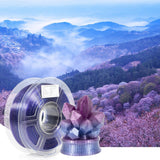 iSANGHU Shiny Clear 3D Printer Filament 1.75mm, High Speed PETG for 30-600mm/s, Blue to Purple Gradient Filament with Sparkling Glitter, Transparent PETG Filament 1kg(2.2lbs) Spool iSANGHU