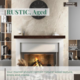 BoscoMondo 48 Inch Fireplace Mantel - Solid One Piece Rustic Wood - Wall Mounted Floating Farmhouse Shelf - with Invisible Heavy Duty Metal Bracket (48", Intense Brown) BoscoMondo