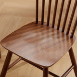 LZAREAL Farmhouse Dining Chairs Set of 2 Wooden Kitchen Chairs Mid Century Modern Spindle Chair French Country Windsor Dining Chairs for Dinning Room Kitchen Restaurant Bar Canteen Library, Walnut LZAREAL