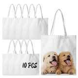 Joyclub 10 Pack Sublimation Tote Bags Blanks Bulk Polyester Canvas Bags Reusable Grocery Bags to Decorate Painting Crafting Sublimation DIY For Gift Joyclub