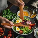 Natural Teak Wood Spatula for Cooking, 12 Inches Flat Wooden Turner, Small Wood Flippers Handmade for Nonstick Cookware Turning Flipping Serving and Scraping. Set of 2 AIUHI