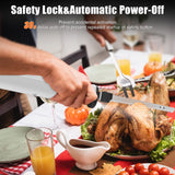 ENERTWIST Cordless Rechargeable Electric Knife 1S Quick Start One-Hand Operation with 4 Stainless Steel Blades and Safety Lock Button, Carving Bread, Meats, Turkey, Crafting Foam ENERTWIST