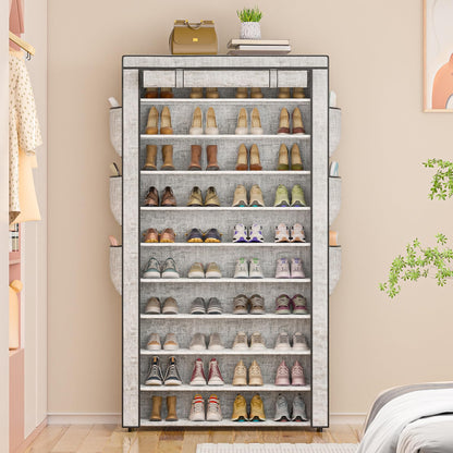 OYREL Shoe Rack 10Tier Large Capacity 50-56Pairs Beautiful Tall Shoe Shelf Free Standing Storage Cabinet Entryway Closet