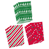 Hallmark Medium Christmas Gift Boxes with Lids (12 Shirt Boxes, 3 Designs: Lights, Trees, Red and Green Stripes) for Christmas, Holiday Parties, Hostess Gifts Hallmark