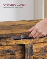 VASAGLE Storage Chest, Storage Trunk with 2 Safety Hinges, Storage Bench, Shoe Bench, Farmhouse Style, 15.7 x 39.4 x 18.1 Inches, for Entryway, Bedroom, Living Room, Rustic Brown ULSB061T01 VASAGLE