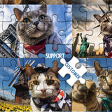 Funny Cat Puzzles for Adults 1000 Piece, Selfie Cat Animal Jigsaw Puzzle, Cat Travels Around The World Puzzle as Home Decor IdeaBazar