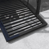 Outsunny 3.3' Metal Arch Zen Garden Bridge with Safety Siderails, Decorative Footbridge, Delicate Scrollwork & Corner Spheres for Stream, Fish Pond, Black Outsunny