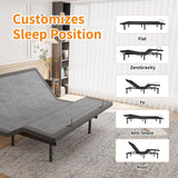 ESHINE 3100 Series Adjustable Bed Frame with 14 inch Ultra-Plush Black Mattress - Split King ESHINE