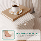 DWVO 108" Modular Sectional Couch with L-Shape Chaise, Modern Cloud Sectional Sofa with Deep Seat, Upholstered Couches for Living Room Bedroom, No Assembly Required, Beige DWVO