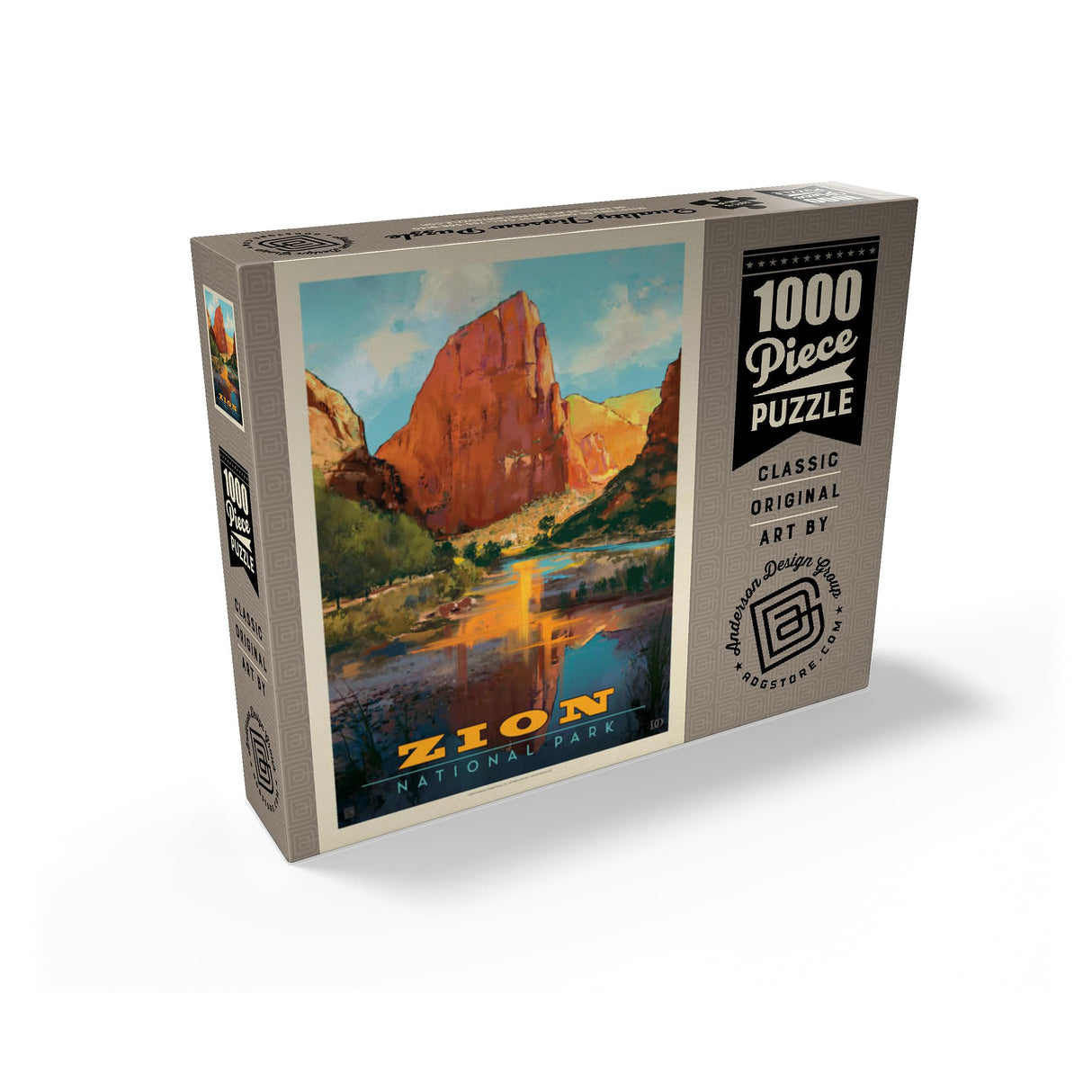 MyPuzzle Zion National Park: Virgin River Valley, Vintage Poster - Premium 1000 Piece Jigsaw Puzzle for Adults MyPuzzle.com