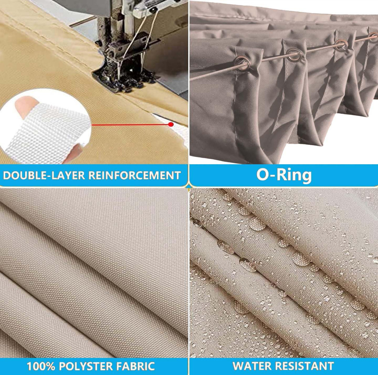 Retractable Sun Shade Sail 4' x 10' Waterproof Wave Pergola Shade Cover Polyester Sunscreen Awning Canopy Wind Protection for Outdoor Patio Yard Terrace Carport Khaki Woace