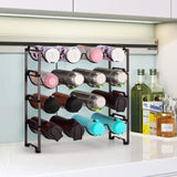 Simple Trending 4-Tier Stackable Wine Rack, Standing Bottles Holder Organizer, Wine Storage Shelf, Towel Rack for Kitchen Pantry Cabinet, Hold 16 Bottles, Bronze Simple Trending