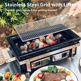 Onlyfire Charcoal BBQ Grill Hibachi Grill with Grid Lifter, Portable Yakitori Grill with Stainless Steel Grill Grate, BBQ Grill for Outdoor Camping Picnic Patio Backyard Cooking, 16 x 9 In Black ONLYFIRE GRILLS