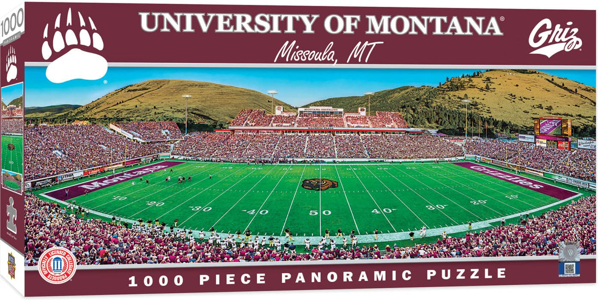 MasterPieces - 1000 Piece Jigsaw Puzzle, NCAA Montana Grizzlies, Panoramic Football Stadium View, Fun for Adults and Family, 13"x39 Masterpieces