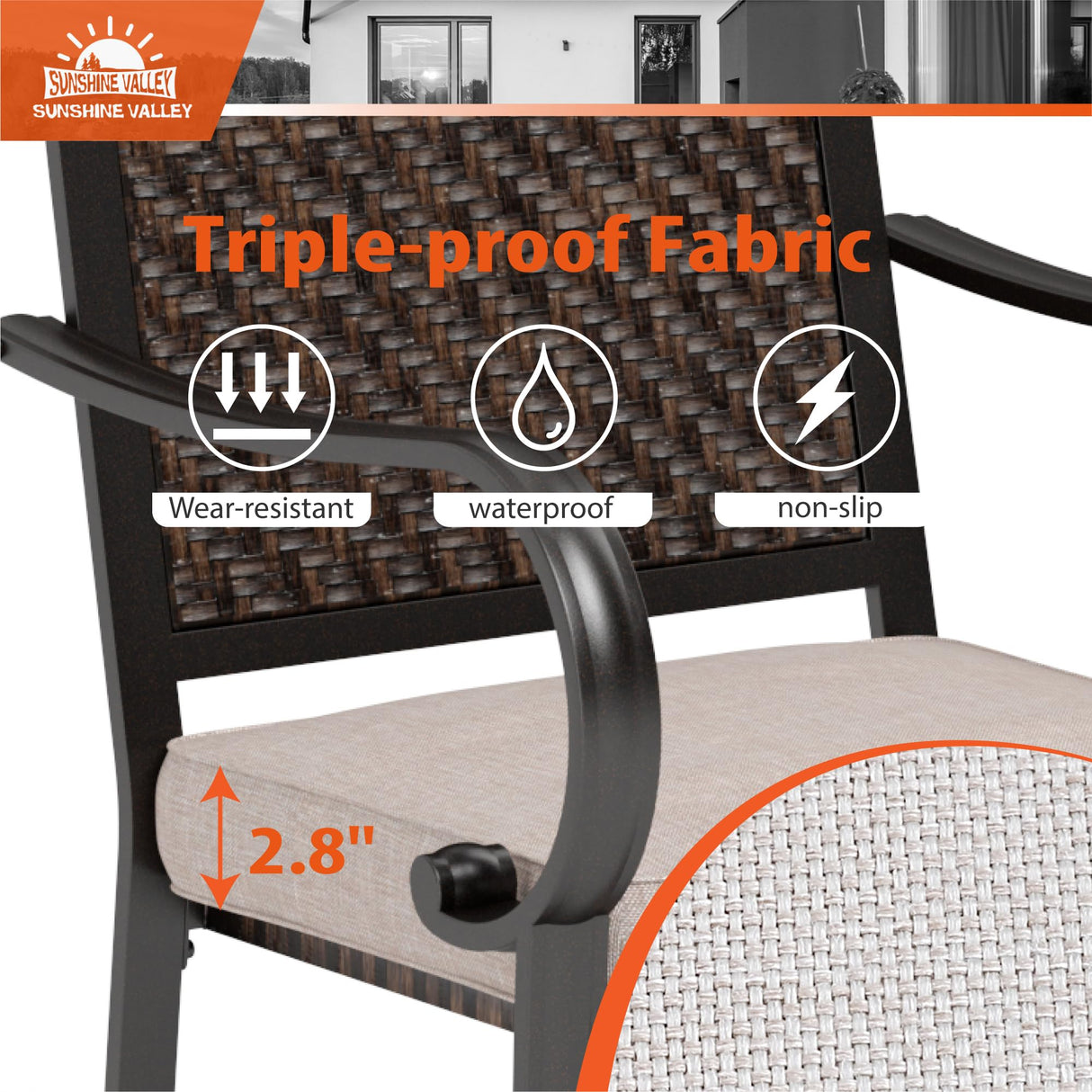 SUNSHINE VALLEY 9 Piece Wicker Patio Dining Sets, Outdoor Dining Sets for 8, 1 Expandable Metal Dining Table & 8 Patio Dining Chairs with Cushion All Weather Outdoor Table and Chair Sets for Backyard SUNSHINE VALLEY