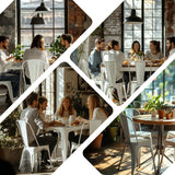 SOLEGGIATA White Metal Dining Chairs Set of 6 Iron Stackable Industrial Tolix Style Outdoor Farmhouse Kitchen Cafe Arctic White Color SOLEGGIATA