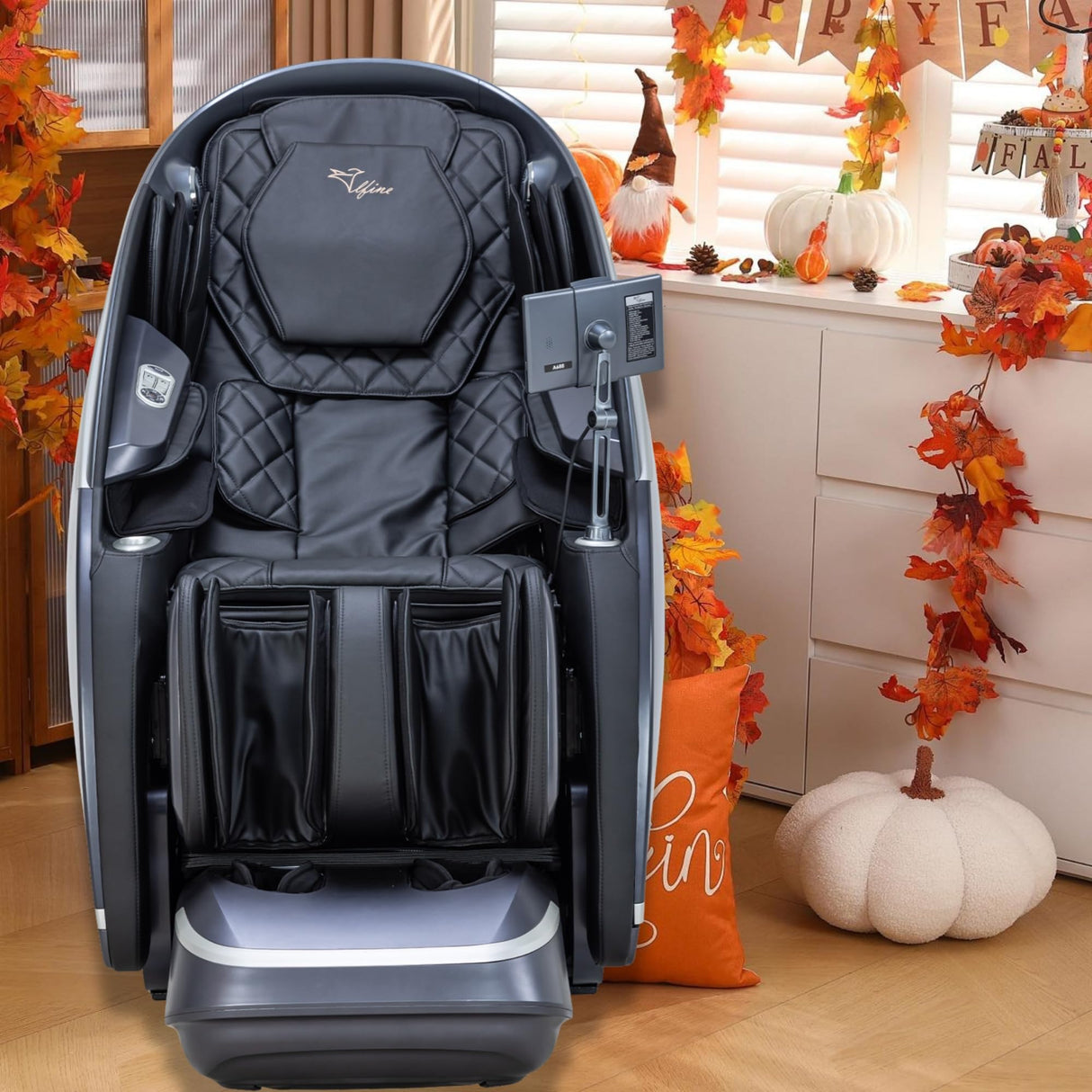 Alfine A688 Heaven Duet Massage Chair-4D & 3D Dual-Mechanism Zero Gravity Recliner with Yoga Stretch and Electric Automatic Footrest Extension-Full Body Relaxation, 20 Modes, AI Voice Control (Black) Alfine