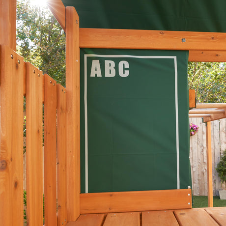 KidKraft Brightside Wooden Swing Set with Café Area and Stools KidKraft