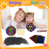 32 Sets Fall Crafts Suncatchers Kit for Kids DIY Rainbow Window Stained Glass Effect Paper Summer Fall Home School Classroom Decoration Back to School Art Craft Creative Activity Project Party Favors Lonfliness
