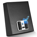 YUEMA Biometric Gun Safe, Quick Access Hand Gun Safes with Fingerprint Scanner, Easy Access Key Lock, Gun Case with Auto-Open Lid and Wall Mount Bracket, Portable Pistol Safe for Home and Car Security YUEMA