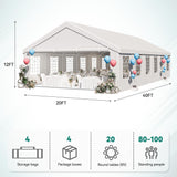 YITAHOME 20x40 ft Party Tent Outdoor Wedding Event Shelters Heavy Duty Upgraded Galvanized Canopy with Large White Roof, Removable Sidewalls YITAHOME