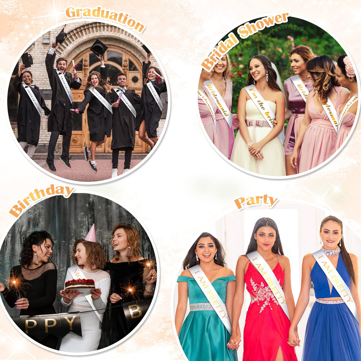 Dreamtop 16Pcs Sash Satin Sash White Blank Sash Blank Sashes for Pageants Senior Sash 2025 White Sash for Beauty Pageant Dreamtop