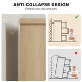 GarveeHome 6 Drawer Dresser for Bedroom, Natural Modern Double Dresser Organizer with Embedded Handles Design, Wooden Chest of Drawers for Living Room, Nursery, Hallway GarveeHome