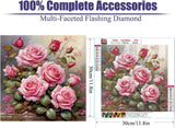 JFYHAB Pink Rose Diamond Painting Kits for Adults-Flowers Diamond Art Kits for Adults,5D Diamond Painting Rose, DIY Full Drill Diamond Painting Rose Gem Art and Crafts 12x12inch JFYHAB