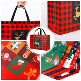 YANGTE 20 Pack Christmas Gift Bags Assorted Sizes, Reusable Tote Bags with Handle, Includes 4 Large 8 Medium 8 Small Non-Woven Christmas Bags for Xmas Party Favors YANGTE