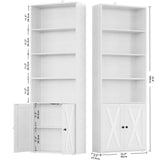 IRONCK Industrial Bookshelves and Bookcases with Doors Set of 2 Floor Standing 6 Shelf Display Storage Shelves 70 in Tall Bookcase for Home Office, Living Room IRONCK