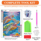igoodom Diamond Art Kits for Adults, Sea Turtle Diamond Painting Kit, Full Drill Round Turtle Diamond Art Kits, DIY Gem Art and Crafts for Home Wall Decor Gift 12x16inch igoodom
