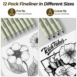 Nicpro 58PCS Art Drawing Supplies Kit in Leather Case, MP1000 Black Metal Mechanical Pencil Set with Drafting Pencil 0.5, 0.7, 0.9 & 2mm, 12 Micron Pen, Sketch Book, 30 Tube Lead Refills for Sketching Nicpro