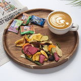 Acacia Wood Round Serving Tray - Versatile Kitchen and Decor Platter YANGQIHOME