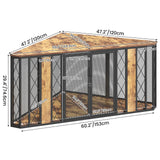 𝙎𝙖𝙪𝙙𝙞𝙨𝙢 67" Corner Dog Crate Furniture for Large Breed, Large Wooden Dog Kennel Furniture with 2 Doors, Decorative Dog Crate, Dog Kennel Tv Stand End Table Saudism