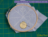 The Quilted Bear Needle Minders - Magnetic Enamel Needle Keeper for Sewing Pins, Sewing Needles, Embroidery Needles, Cross Stitch Needles - Cross Stitch The Quilted Bear