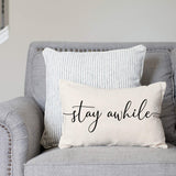 PANDICORN Modern Farmhouse Pillow Covers 12x20 with Words Stay Awhile Pillow Cover Rustic Decorations Lumbar Pillow Covers for Home Guest Room Decor PANDICORN