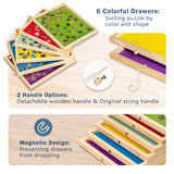 Lavievert 2-in-1 Tilting & Rotating Puzzle Board with 6 Colored Drawers & Cover, Portable Jigsaw Puzzle Table for Adults, Wooden Swivel Puzzle Plateau with Non-Slip Tabletop for Up to 1500 Pieces LAVIEVERT