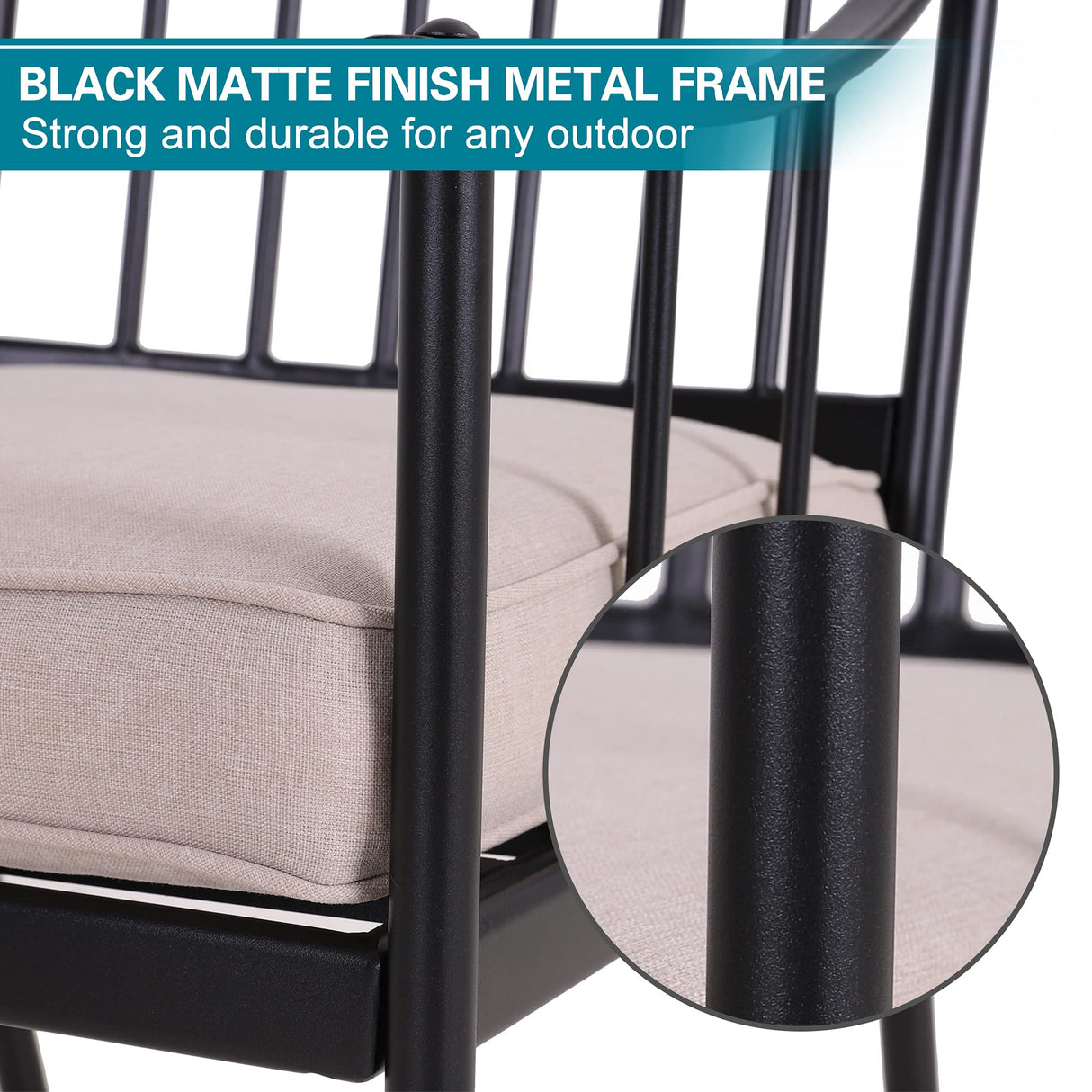 PHI VILLA 9 Pieces Outdoor Dining Set for 8, 60” Square Wrought Iron Dining Table & Heavy-Duty Steel Chairs with Cushions, Large Dining Furniture Set for Patio, Deck, Yard, Porch PHI VILLA