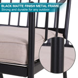 PHI VILLA 9 Pieces Outdoor Dining Set for 8, 60” Square Wrought Iron Dining Table & Heavy-Duty Steel Chairs with Cushions, Large Dining Furniture Set for Patio, Deck, Yard, Porch PHI VILLA