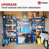 Garage Shelving Units - 71" H x 35" L x 12" W - Heavy Duty Racking - Shelves for Storage -1 Bay - Blue - 5 Tier - 2000LB Capacity (400LB Per Shelf) - Workshop, Shed, Office - 5 Year Warranty G-Rack