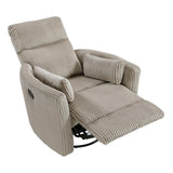 Lexicon Modern Swivel Glider Recliner Chair, Nursery Glider, Corduroy Fabric Upholstery Recliner with 2 Lumbar Pillows, Manual Reclining Sofa Chair for Living Room/Office/Apartment, Taupe Lexicon