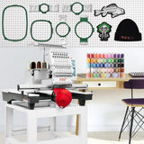 Embroidery Machine with 15 Needles,14"x20" Embroidery Area,1200SPM Max Speed,10In Touch Screen, capable of embroidering on 3D Caps, Flat, T-shirt and more，Wifi Available FDZ