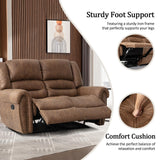 CANMOV Faux Leather Manual Loveseat Recliner, 2 Seat Reclining Chair, Overstuffed Comfortable Arms and Back Recliner Chair, Couch Set for Living Room, Bedroom Furniture, Office,Nut Brown CANMOV