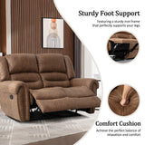 CANMOV Faux Leather Manual Recliner Sofa Set, Manual Recliner Chair, Reclining Loveseat and 3-Seat Sofa for Living Room,Bedroom Furniture, Office,Nut Brown CANMOV