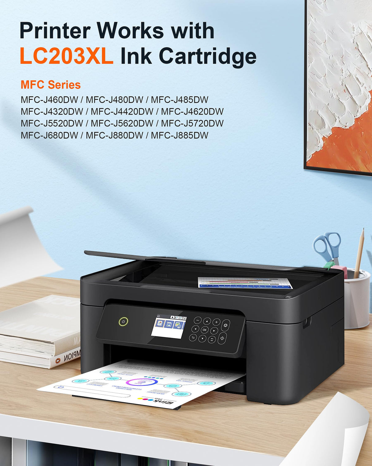 E-Z Ink Pro LC203 Compatible Ink Cartridges Replacement for Brother LC203XL LC201 LC201XL to use with MFC-J480DW MFC-J880DW MFC-J4420DW MFC-J680DW MFC-J885DW (Black, Cyan, Magenta, Yellow, 5 Pack) E-Z Ink Pro