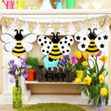 Large Size 12" Wooden Spring Ornaments to Paint, Bee Wooden DIY Blank Unfinished Round Wood Discs Ornament for Crafts Hanging Decorations(3PCS) Sophena