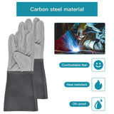 Worldity 4Pcs Welding Slag Removal Tool Set, 10 Inch Chipping Hamme with Coil Spring Handle, Mufti Functional Welding Pliers, Wire Brush, Welding Gloves for Cleaning Removing Slag Worldity