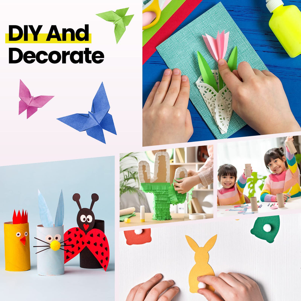 Harloon 500 Sheets Colored Construction Paper Bulk Heavyweight Construction Paper A4 Size Thick Cardstock for DIY Craft Supplies, 120 GSM Harloon